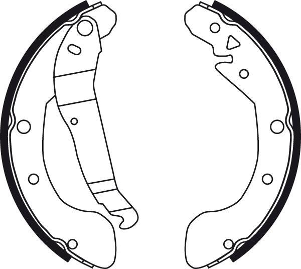 Jeu de 4 mâchoires de frein (Garniture de frein à tambour) TRW ref. GS8748