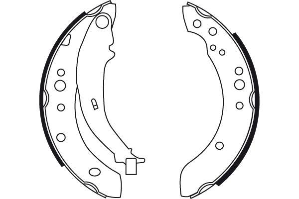 Jeu de 4 mâchoires de frein (Garniture de frein à tambour) TRW ref. GS8769