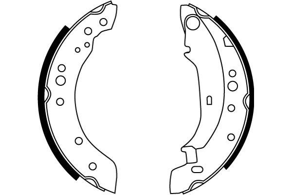 Jeu de 4 mâchoires de frein (Garniture de frein à tambour) TRW ref. GS8771