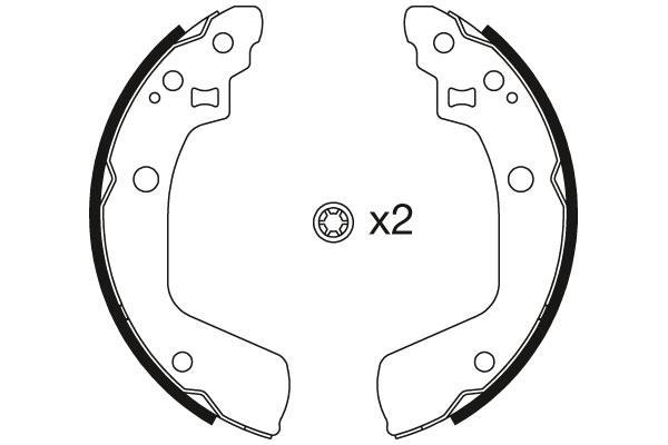 Jeu de 4 mâchoires de frein (Garniture de frein à tambour) TRW GS8793