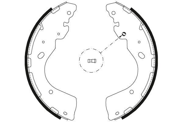Jeu de 4 mâchoires de frein (Garniture de frein à tambour) TRW ref. GS8797