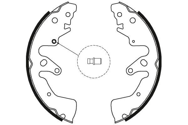 Jeu de 4 mâchoires de frein (Garniture de frein à tambour) TRW GS8801