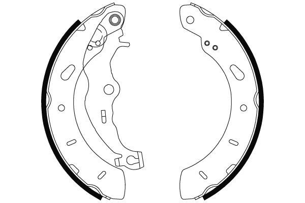 Jeu de 4 mâchoires de frein (Garniture de frein à tambour) TRW GS8806