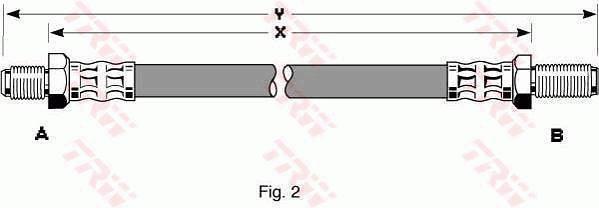 Flexible de frein (Durite de frein) TRW ref. PHC250