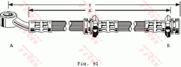 Flexible de frein (Durite de frein) TRW ref. PHD128