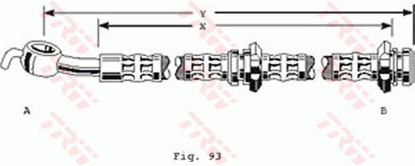 Flexible de frein (Durite de frein) TRW ref. PHD173