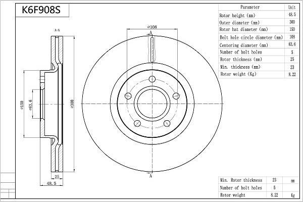 Discos de freno AISIN ref. K6F908S