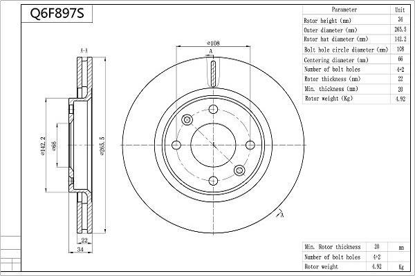 Discos de freno AISIN ref. Q6F897S