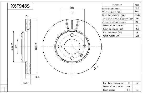 Discos de freno AISIN ref. X6F948S