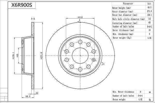 Disques de frein AISIN ref. X6R900S