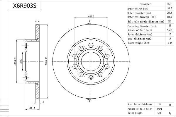 Disques de frein AISIN ref. X6R903S
