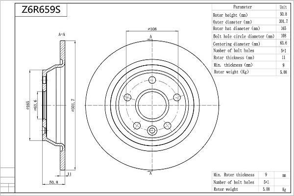 Disques de frein AISIN ref. Z6R659S