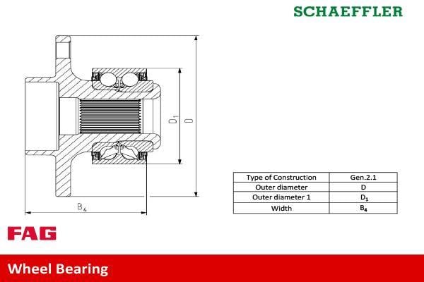 Roulement de roue Schaeffler FAG ref. 713 6105 30