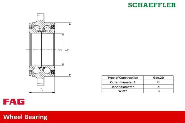 Roulement de roue Schaeffler FAG ref. 713 6907 60