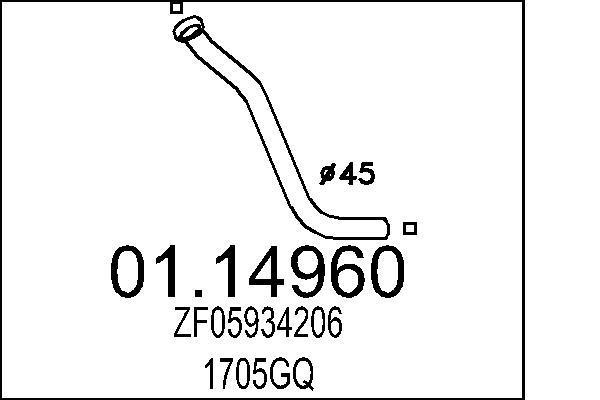 Tuyau d'échappement (Tuyau d'échappement) MTS ref. 01.14960
