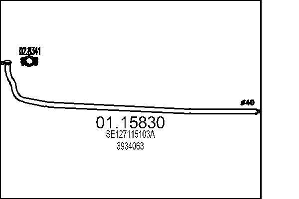 Tuyau d'échappement (Tuyau d'échappement) MTS 01.15830