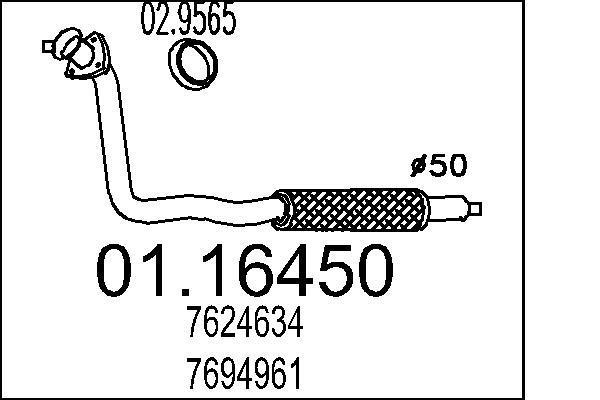 Tubo de escape MTS ref. 01.16450