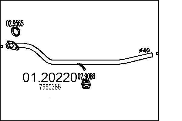 Tuyau d'échappement (Tuyau d'échappement) MTS ref. 01.20220