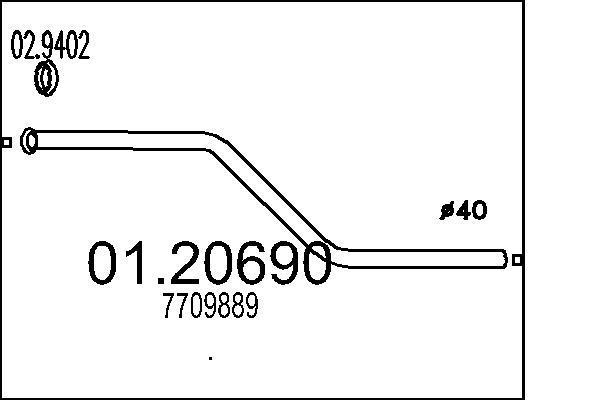 Tuyau d'échappement (Tuyau d'échappement) MTS ref. 01.20690