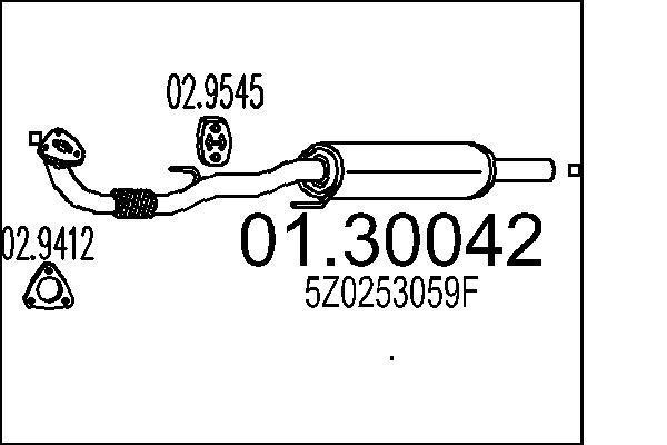 Silencieux avant (Pare flamme) MTS ref. 01.30042