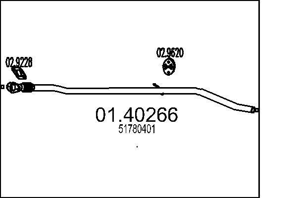 Tuyau d'échappement (Tuyau d'échappement) MTS ref. 01.40266