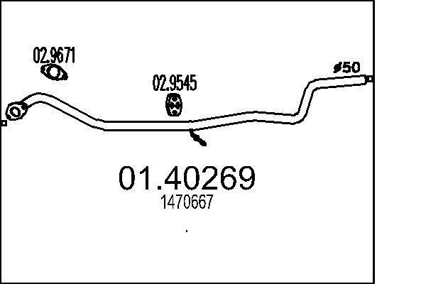 Tuyau d'échappement (Tuyau d'échappement) MTS 01.40269