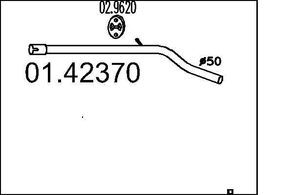 Tuyau d'échappement (Tuyau d'échappement) MTS ref. 01.42370