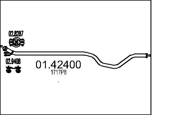 Tuyau d'échappement (Tuyau d'échappement) MTS ref. 01.42400