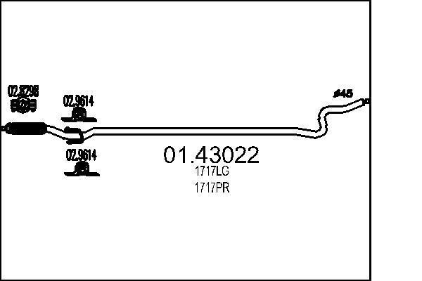 Tuyau d'échappement (Tuyau d'échappement) MTS ref. 01.43022