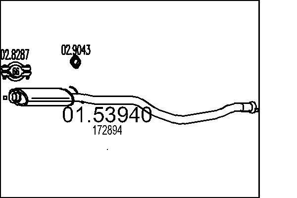 Silencieux central MTS 01.53940