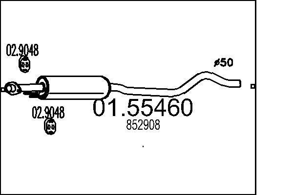 Silencieux central MTS 01.55460