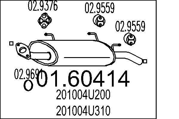 Endschalldämpfer Nissan Almera Tino 1.8 116 PS Benzin 85 KW 2002 - 2006 QG18DE