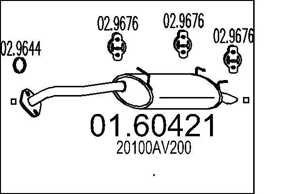 Silencieux arrière MTS 01.60421