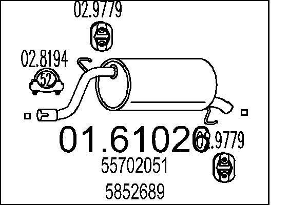 Silencieux arrière MTS 01.61026