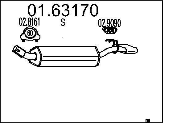 Silencieux arrière MTS 01.63170