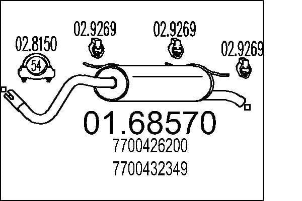 Silencieux arrière MTS 01.68570