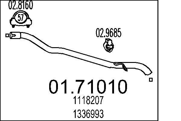 Tuyau d'échappement (Tuyau d'échappement) MTS ref. 01.71010