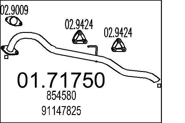 Tuyau d'échappement (Tuyau d'échappement) MTS 01.71750