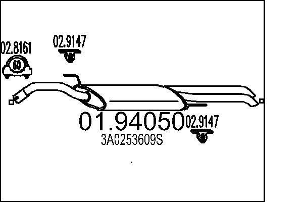 Silenciador trasero MTS ref. 01.94050