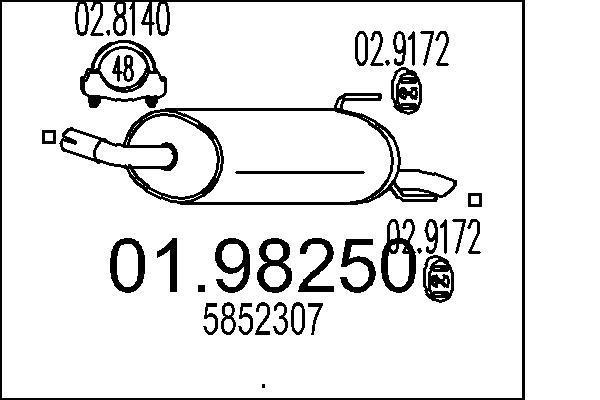 Silencieux arrière MTS 01.98250
