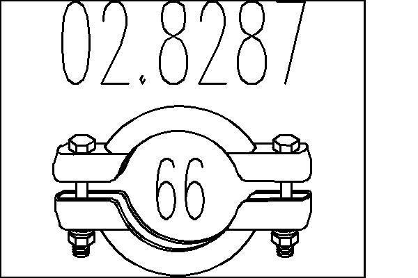 Collier de serrage, échappement MTS ref. 02.8287