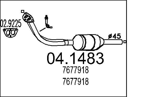 Catalyseur (Pot catalytique) MTS ref. 04.1483