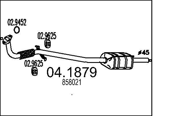 Catalyseur (Pot catalytique) MTS ref. 04.1879