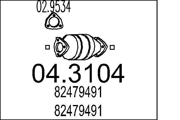 Catalyseur (Pot catalytique) MTS ref. 04.3104