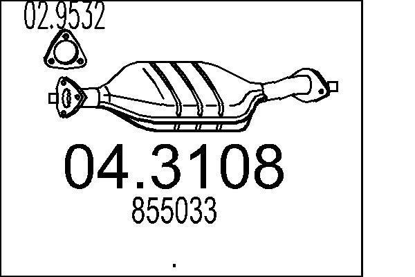 Catalyseur (Pot catalytique) MTS ref. 04.3108