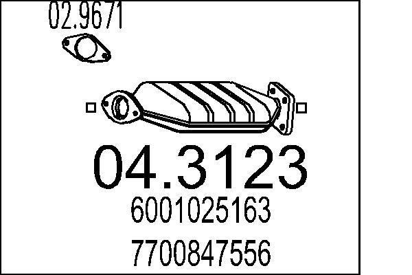 Catalyseur (Pot catalytique) MTS ref. 04.3123