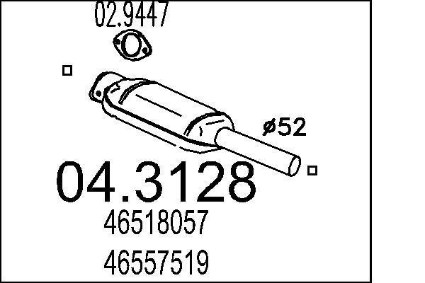 Catalyseur (Pot catalytique) MTS ref. 04.3128