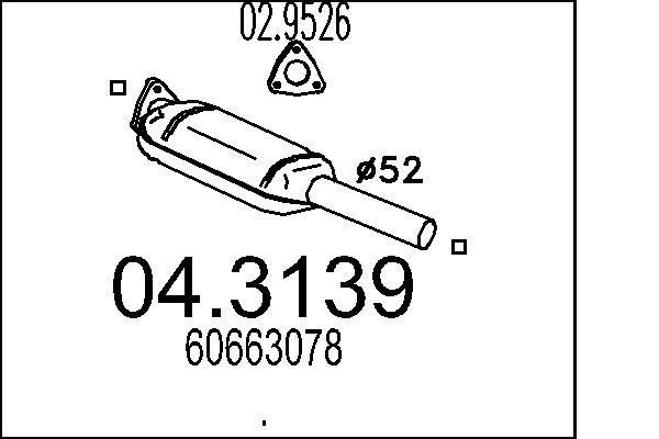 Catalyseur (Pot catalytique) MTS ref. 04.3139