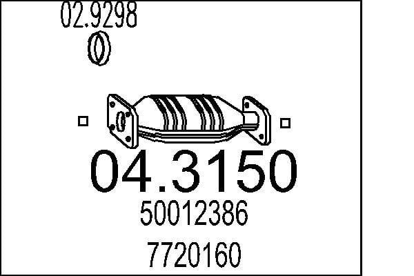 Catalyseur (Pot catalytique) MTS ref. 04.3150
