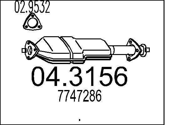 Catalyseur (Pot catalytique) MTS ref. 04.3156